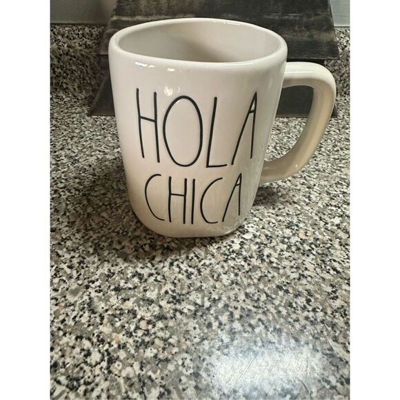 Rae Dunn White HOLA CHICA in Spanish Coffee Mug Ceramic - Picture 1 of 1